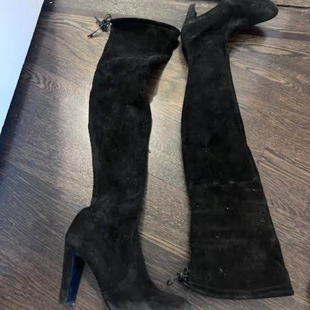 STUART WEITZMAN Highland suede over-the-knee boots - size 38